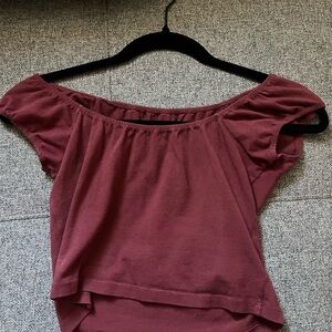 Brandy Melville Red Crop Top with Cap Sleeves
